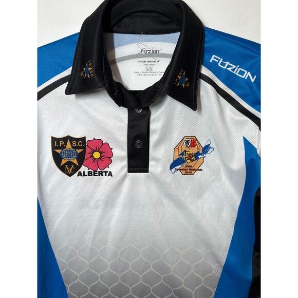 Fuzion Kobe Sportswear Polo Shirt Jersey 2016 Nationals Alberta Canada Curling L - Picture 2 of 11